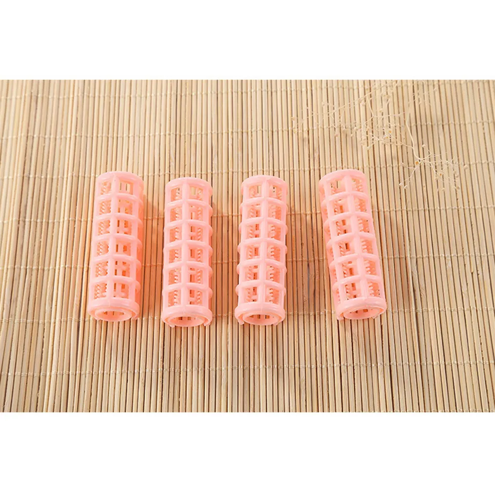 12Pcs Plastic Portable Hair Curlers Women Plastic Construction Styling Rollers Wet Dry Use Spiral Curls