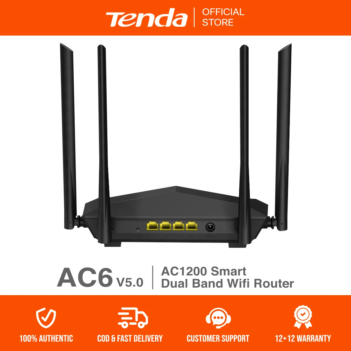 Original Tenda AC6 1200Mbps Dual Band Wireless Router English Version Wireless Wifi Router