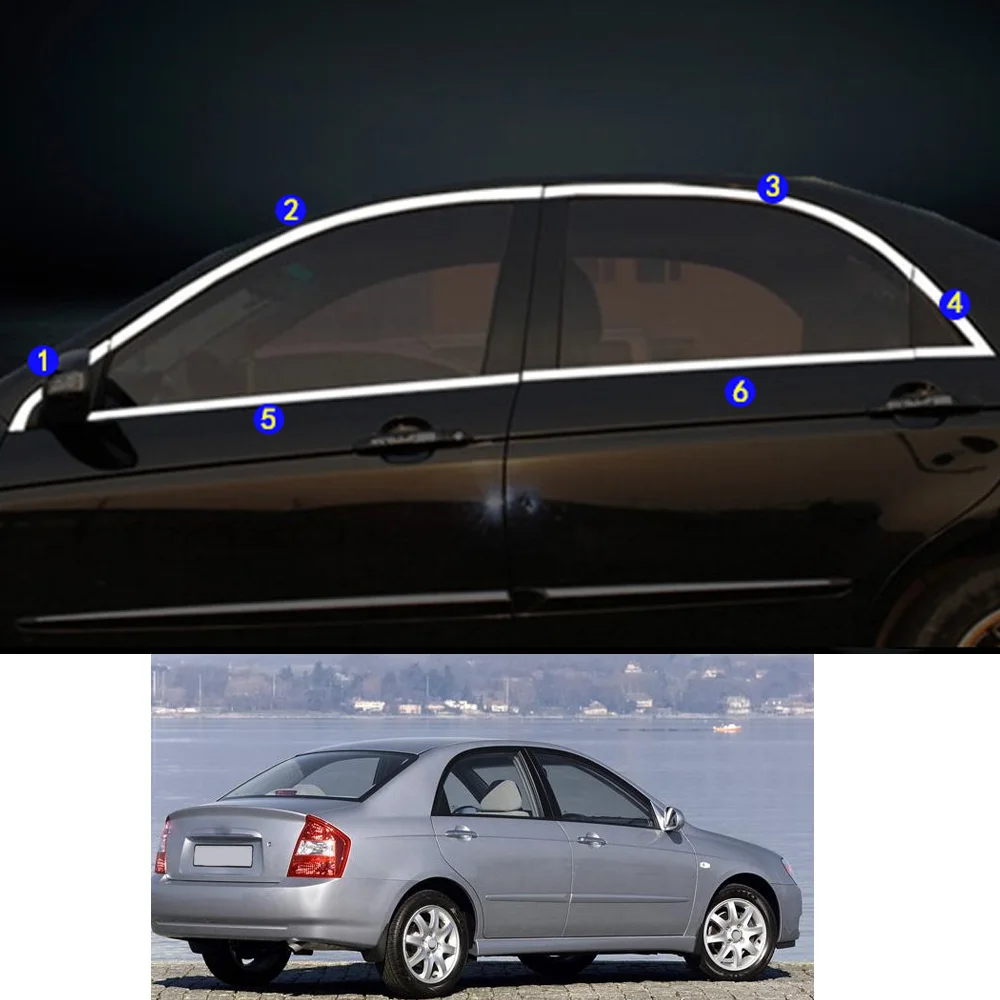 

For KIA Cerato 2005-2008 2009-2011 2012 2013 2014 2015 2016 Car Sticker Garnish Pillar Window Middle Strip Trim Frame Hoods