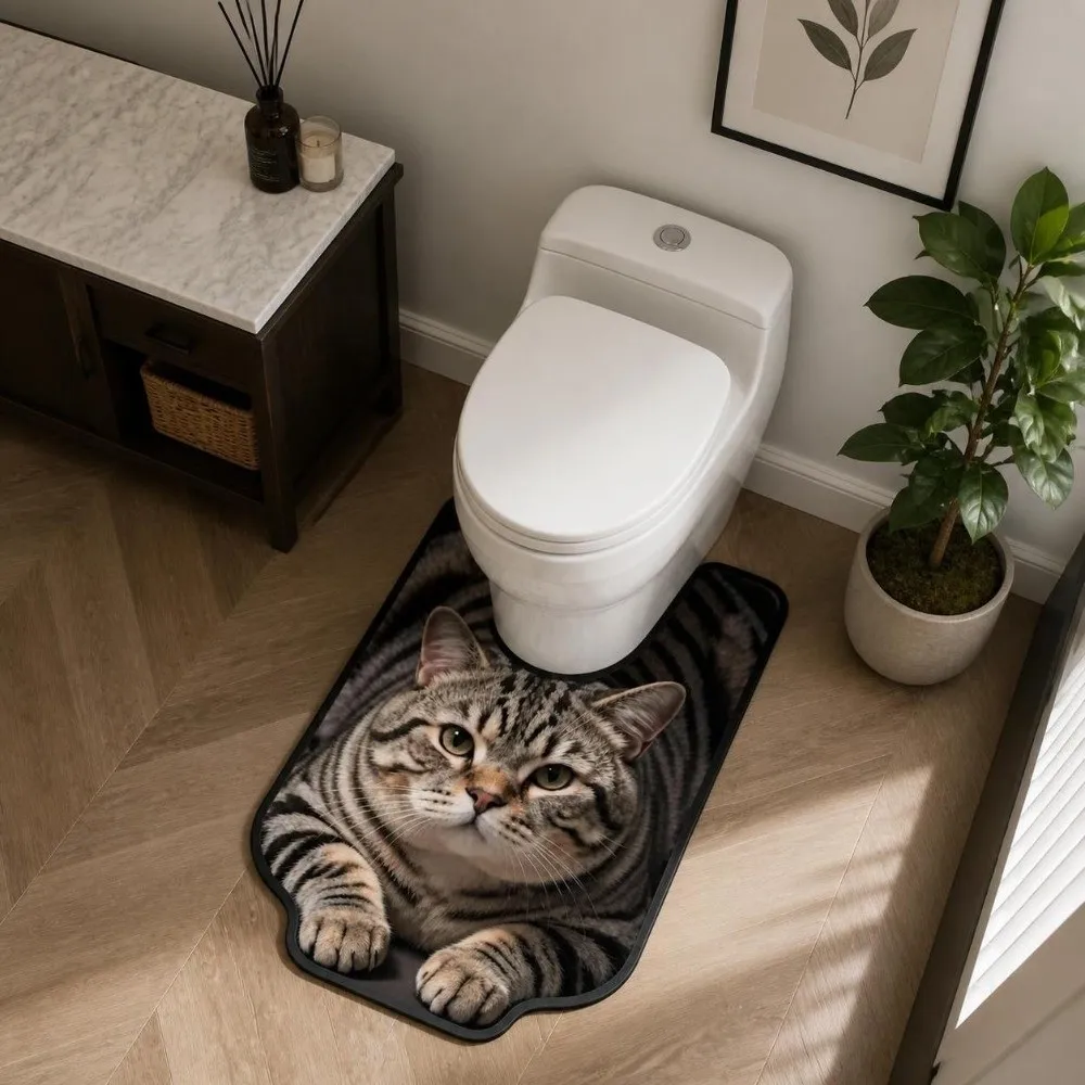 Fun Absorbent Bathroom U-shaped Mat Non-slip Quick-dry Toilet Floor Rug 40×50CM 50×60CM Stain-resistant Bath Mat Bathroom