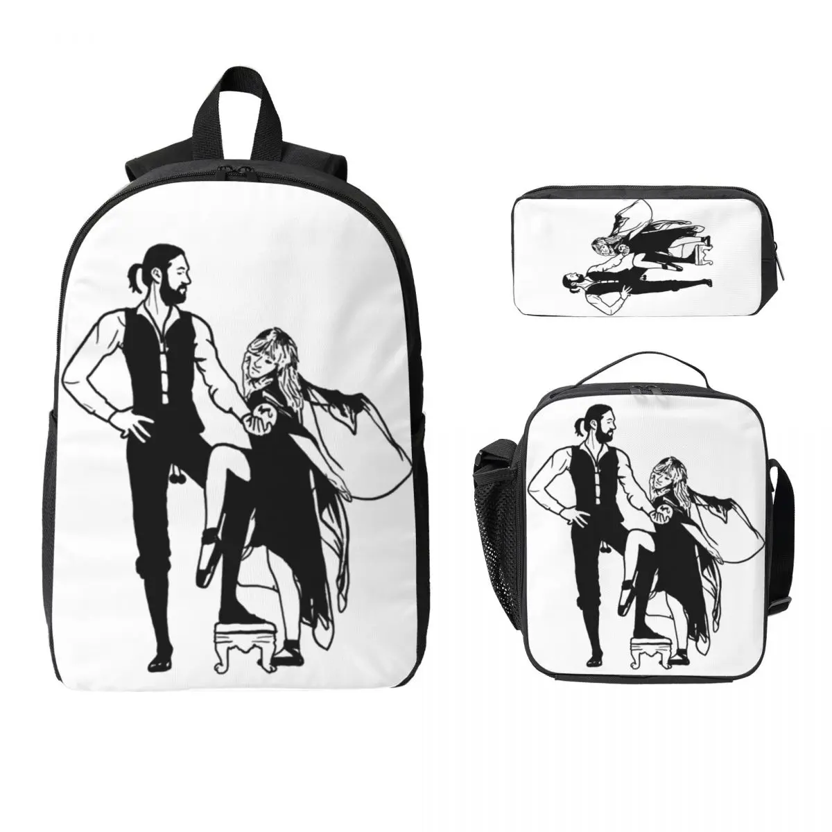 

Classic Fleetwood Mac Rumours Logo Backpack Boys Girls BookBag School Bag Shoulder Bags 3ps Insulated Lunch Bag Pencil Case