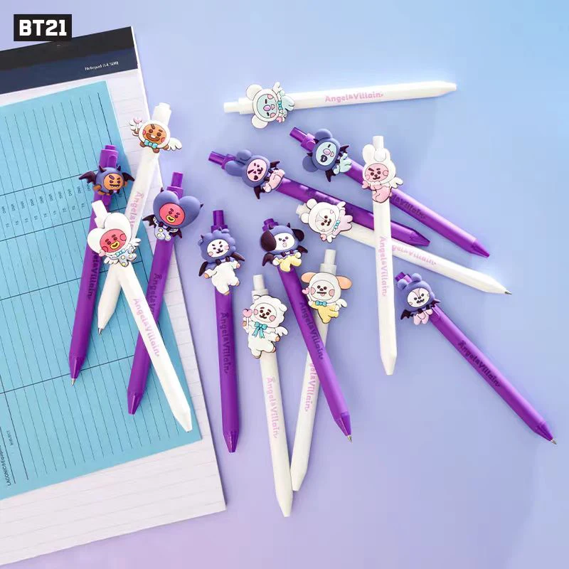 

Linefriends Bt21 Angels and Demons Series Cute Neutral Pen Set Two Packs Student Workers Can Use Pens Gift Collection