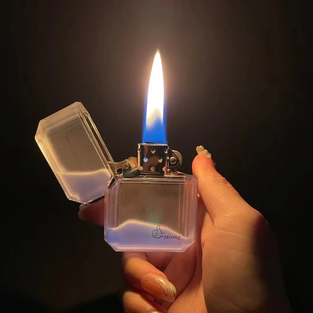 Creative Luminous Quicksand Metal Explosive Style Good-looking High-end Luxury Kerosene Lighter Smoking Accessories Gift for Men