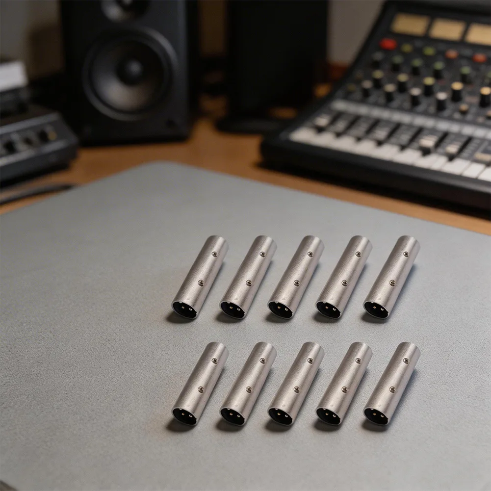 10pcs XLR 3-Pin Audio Adapter for Signal Routing Between Microphones Audio Processors and Output Amplification Stages