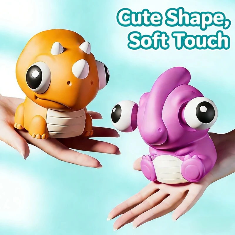 ظهرت ديناصور لعبة الضغط الإجهاد الإغاثة تململ لعبة مع عيون جوجلي لينة المطاط ظهرت عيون ضغط لعبة