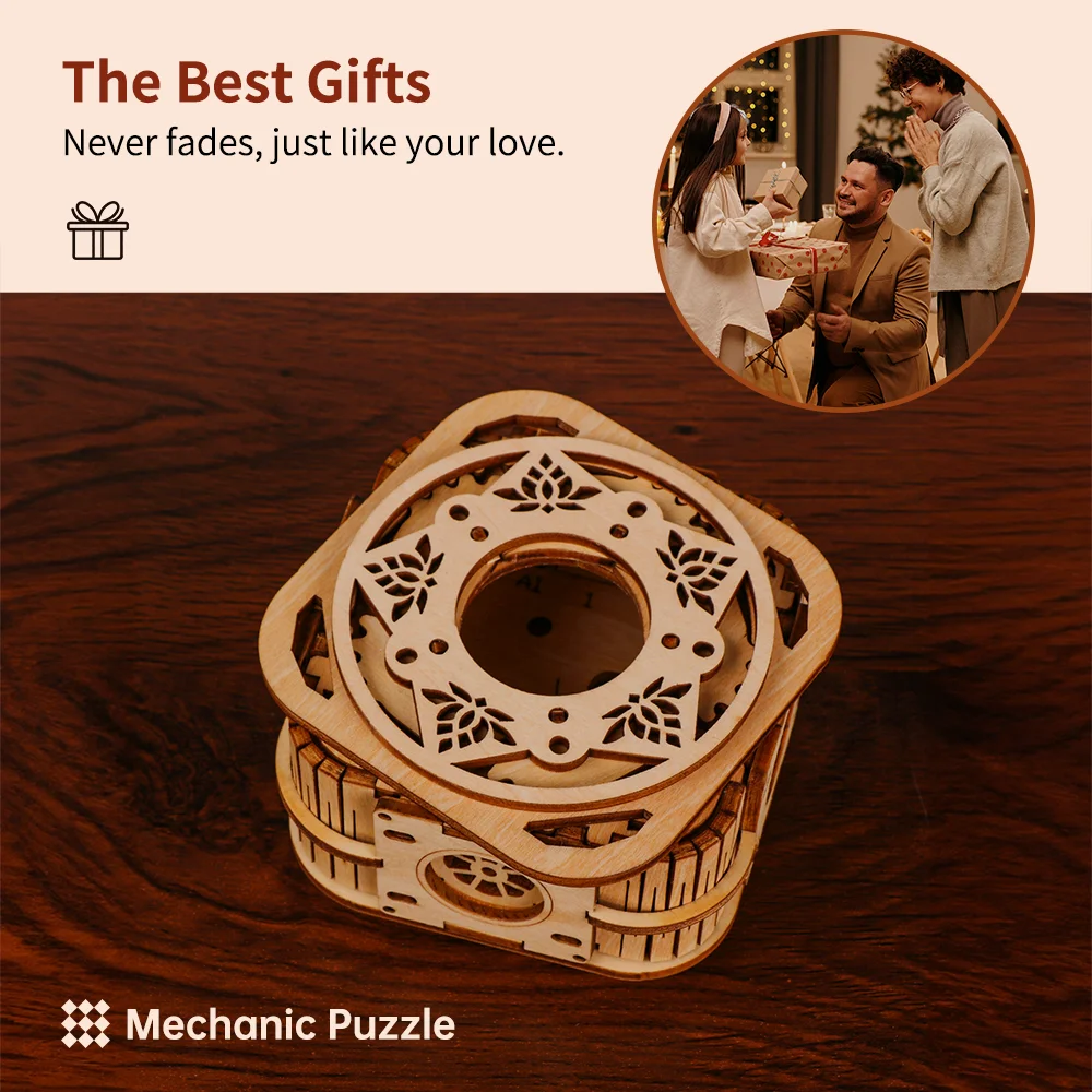 3D Wooden Puzzles DIY Craft Model Music Box Kit Education Puzzle Toys Tabletop Decoration Thanksgiving Gift For Children Adult