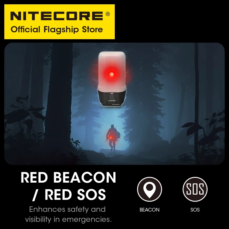 NITECORE-linterna de Camping LR70 3 en 1, recargable por USB-C, 18W, QC PD, carga rápida, Banco de energía, portátil