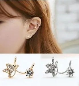 2026 New Bijoux Korean One Piece Bird Cheap Gold Color Ear Cuff Luxuvy Women Crystal Rhinestone Clip Earrings Women Brincos