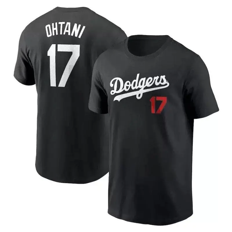 Baseball League Dodgers Los Angeles Dodgers No.17 Ohtani Shohei Ohtani Short-sleeved T-shirt Round Neck Competition Sportswear