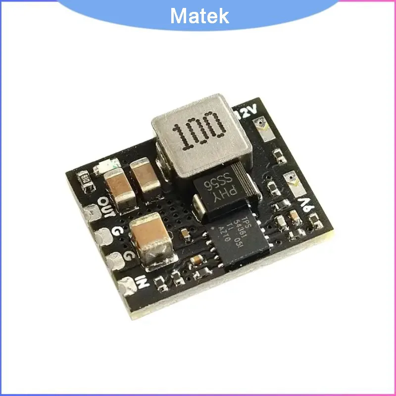 

MATEK MICRO BEC Voltage Regulator， 6-60V Input To 5V/9V/12V Adjustable Output 18x15mm for RC Airplane Helicopter FPV Drone DIY