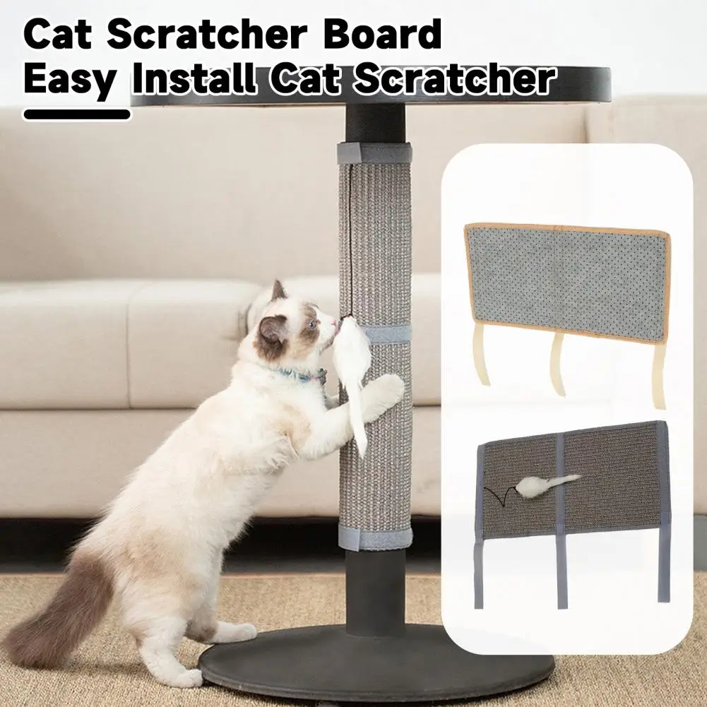 Easy Install Cat Scratcher Natural Sisal Cat Scratcher Pad with Mouse Toy for Furniture Legs Nail for Table for Cats