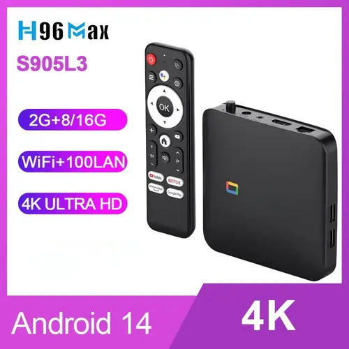 H96Max S905L3 TV Box 4K Android 14 Quad Core 2,4/5G H96 Max Smart TV USB2.0 Smart Home 4K HDR Control de voz Android 4K