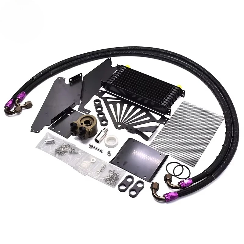 

SK 10-Row Oil Cooler Kit for GR86 BRZ ZD8 ZN8 FA24 Engine Radiator Kit with 90 Degree Oil Filter Adapter