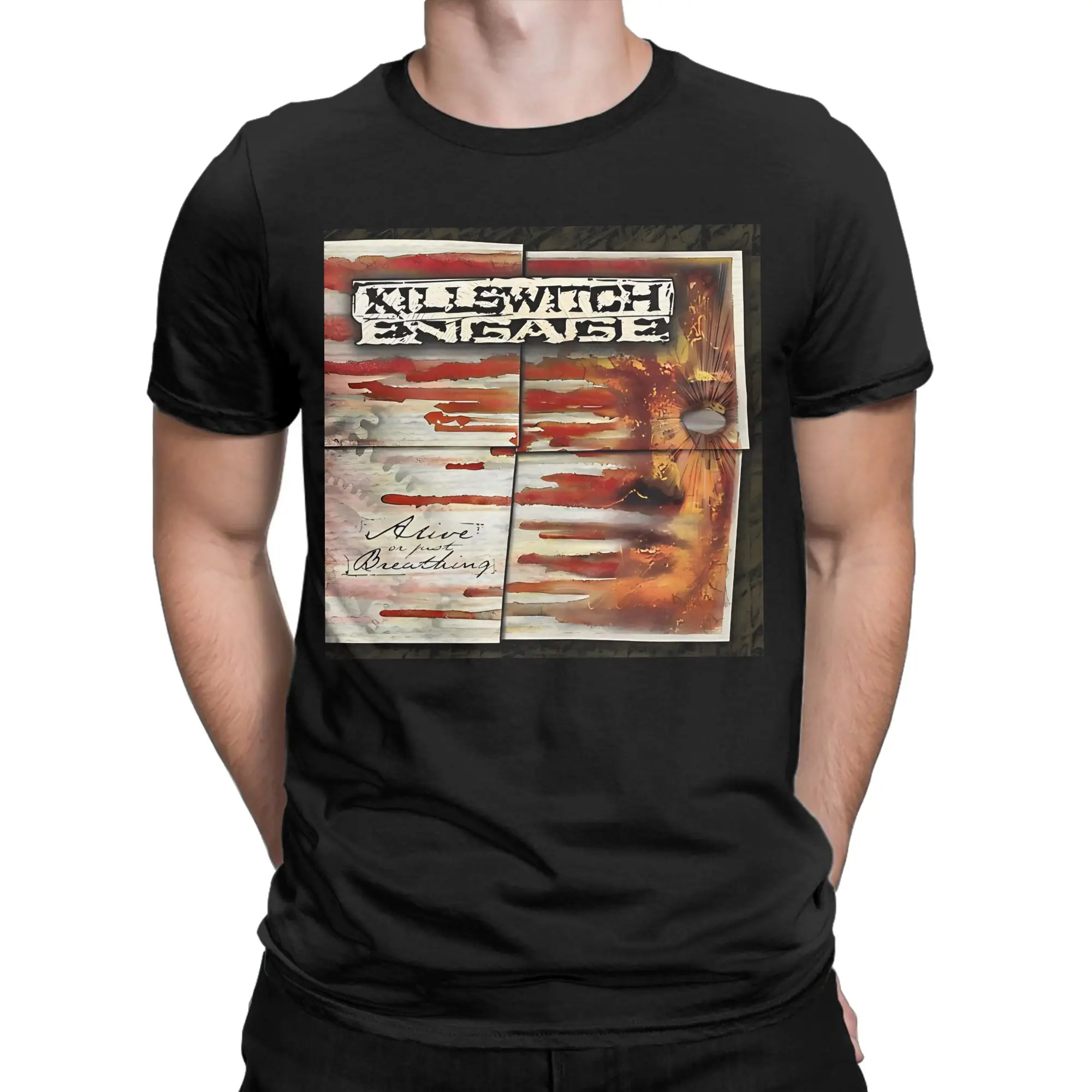 T-shirt 100% coton pour hommes, nouveauté, album Alive Or Just Breathing, Killswitch Engage