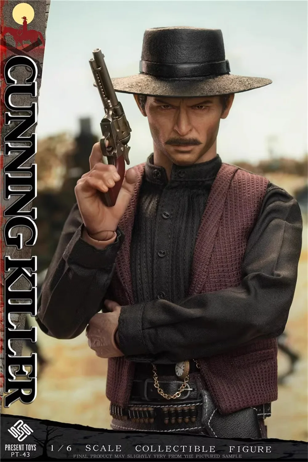 1/6 PRESENT TOYS PT-sp43 PT-sp44 US. West Cowboy Cunning Killer Treasure with Platform Full Set Moveable Action Figure Gift