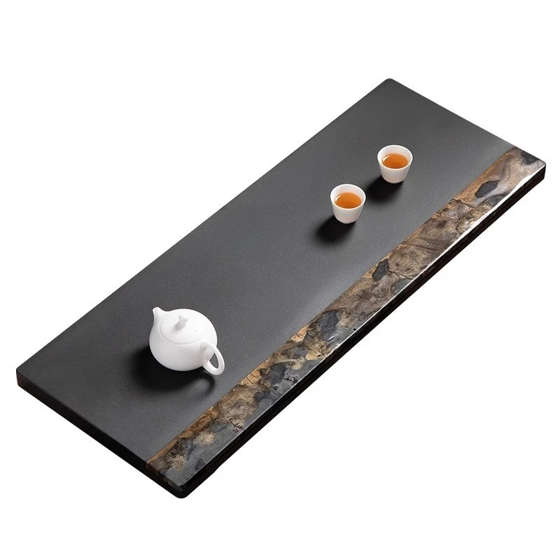 

Whole Wujinshi tea tray Home office High-end gift light luxury Chinese painting stone tea table Drainage tea tray