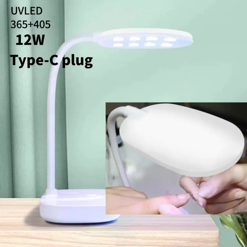 12W Typ-C Stecker Nagel Verlängerung Lampe LED Desktop Nagel Gel Faltbare Wiederaufladbare Phototherapie Lampe Nagel Lampe Diy salon Werkzeug