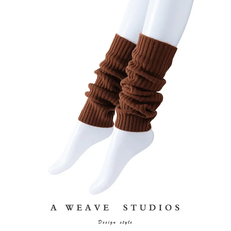 Tcyeek 100% Cashmere Socks Women Leg Protectors Stacked Socks Autumn Winter Preppy Style Socks High Quality Cashmere Knitwear
