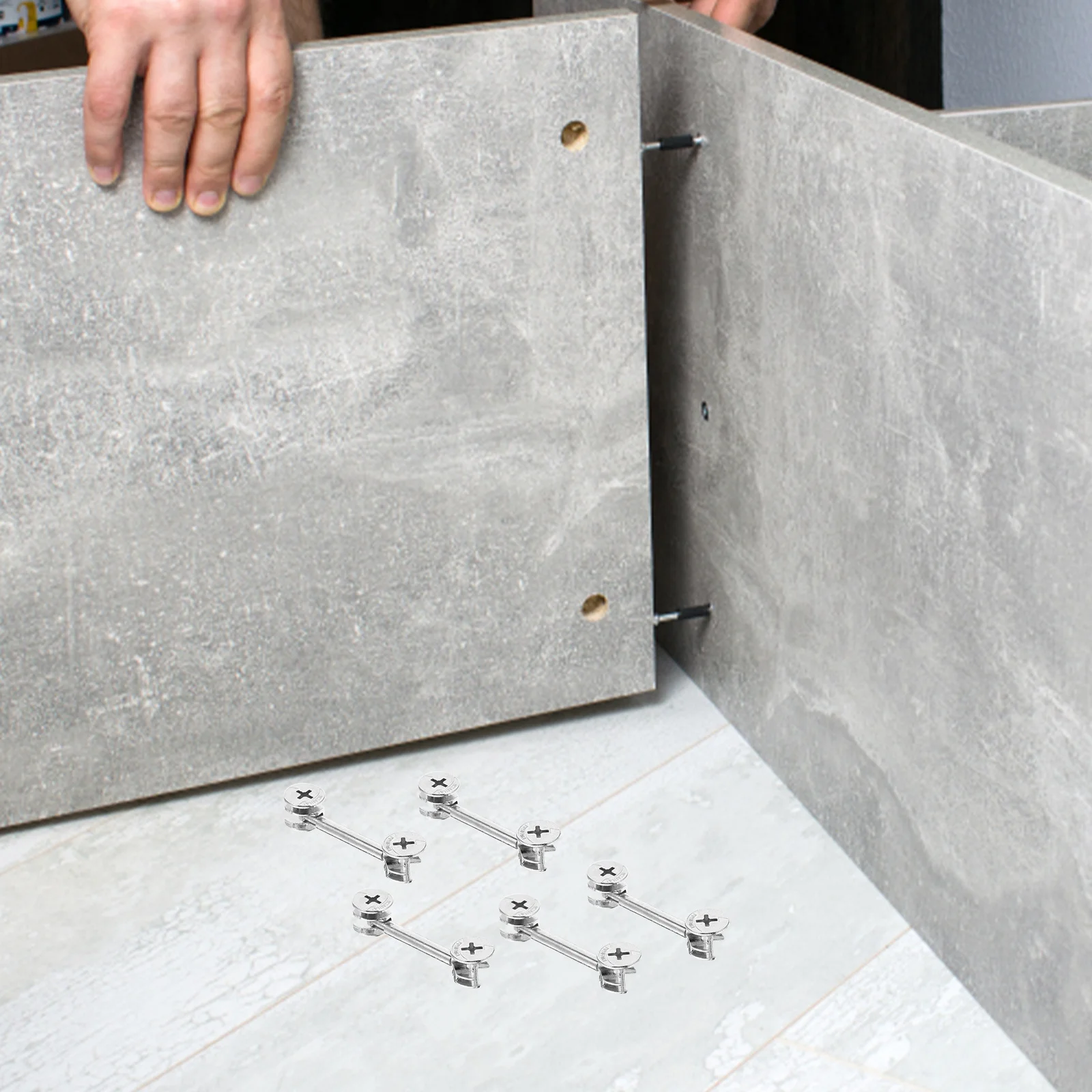 

20Sets Double Ended Rod Connectors Sturdy Furniture Fittings Replacement Kit for Panels Cabinets Shelves Connecting Dowels