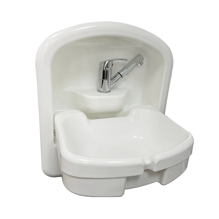 

Folding White Acrylic RV Bathroom Sink Wash Basin For Camper Caravan Motorhome