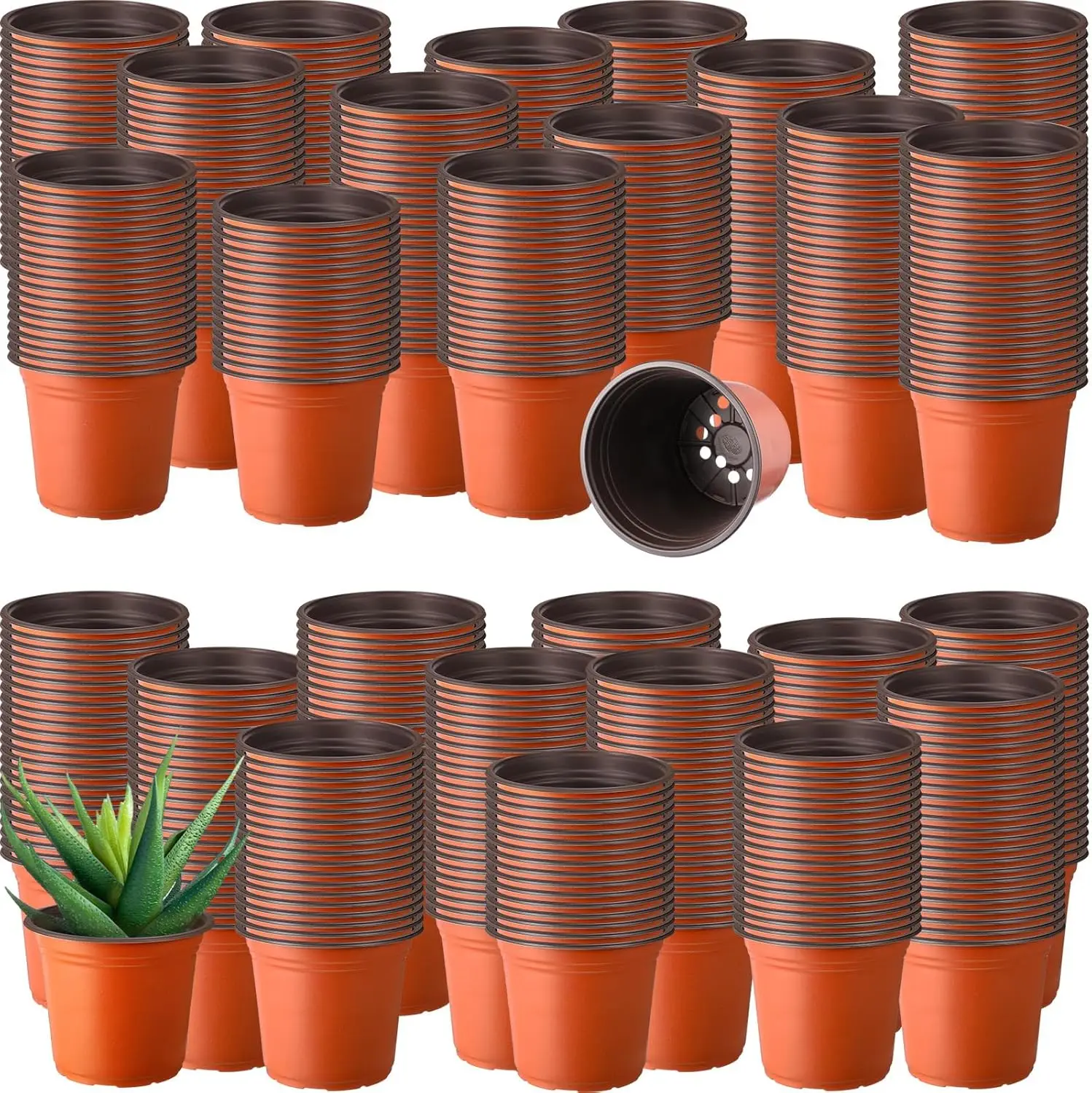 

1500 Pcs Plastic Plants Nursery Pots - Seed Starting and Seedling Planters With Drainage Holes for Indoor Outdoor Flower