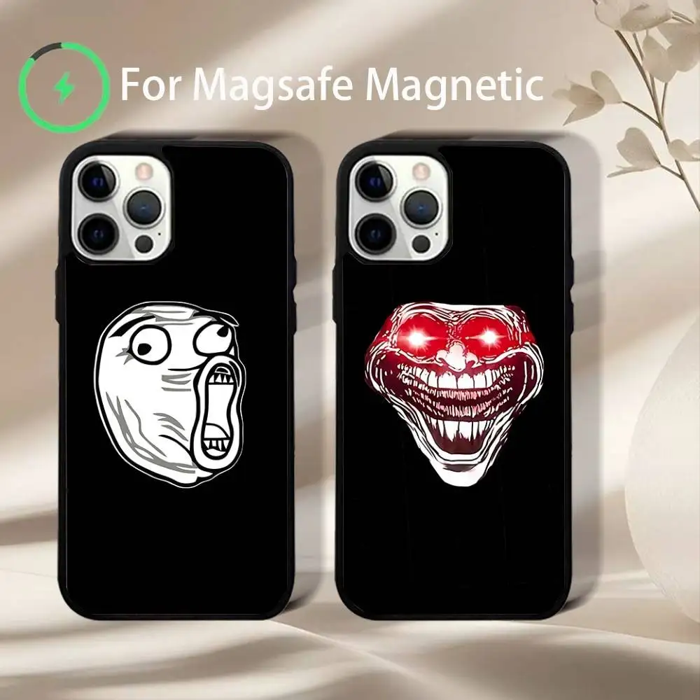 

T-Troll-face Emoji Phone Case For iPhone 17,16,15,14,13,12,11,Pro,Max,Plus,Mini,SE4,E Magnetic Magsafe Wireless Charging