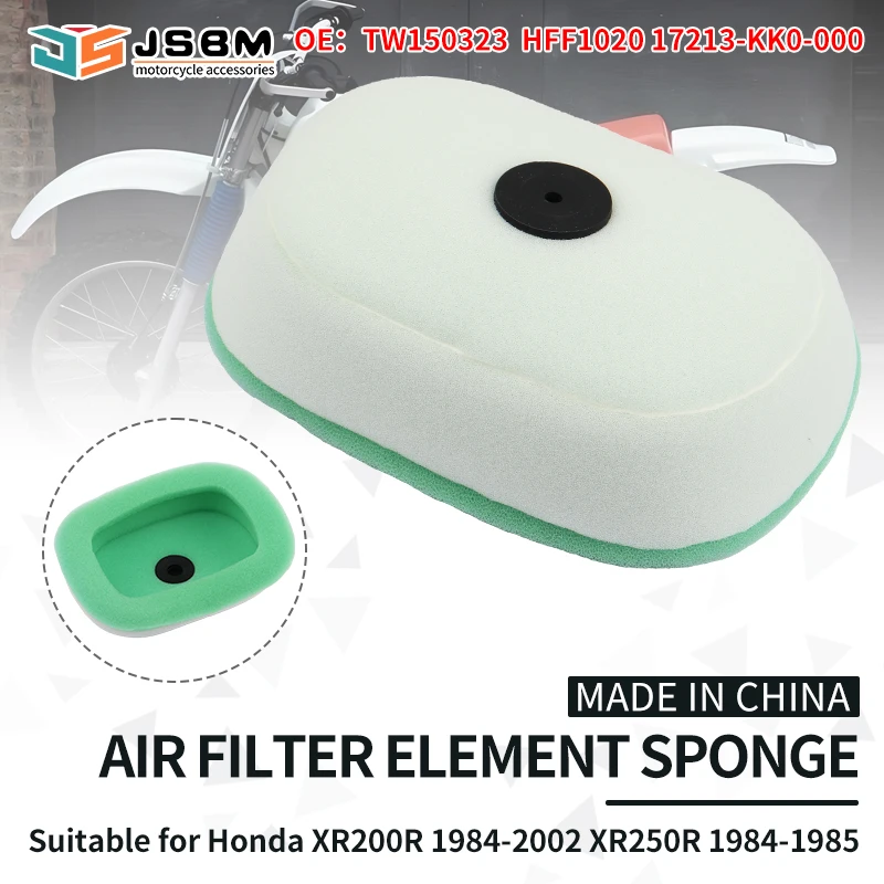 JSBM 200cc Motobike Washable Dual Layer Foam Air Filter Intake Cleaner For Honda XR200R XR200RE XR250R 1984-2002 TW150323