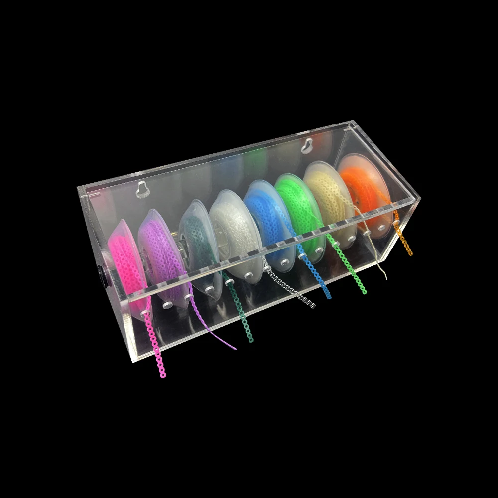 

1Box Dental Arcylic Dispenser Power Chain Placer Box Orthodontic Ligature Tie Organizer Ortho Elastic Chain Storage Holder