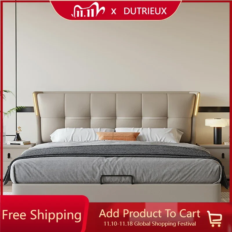 

Style Simple Double Bed European Wood Storage Twin Size Double Bed Single Design Sleeping Lit Deux Place Furniture For Bedroom