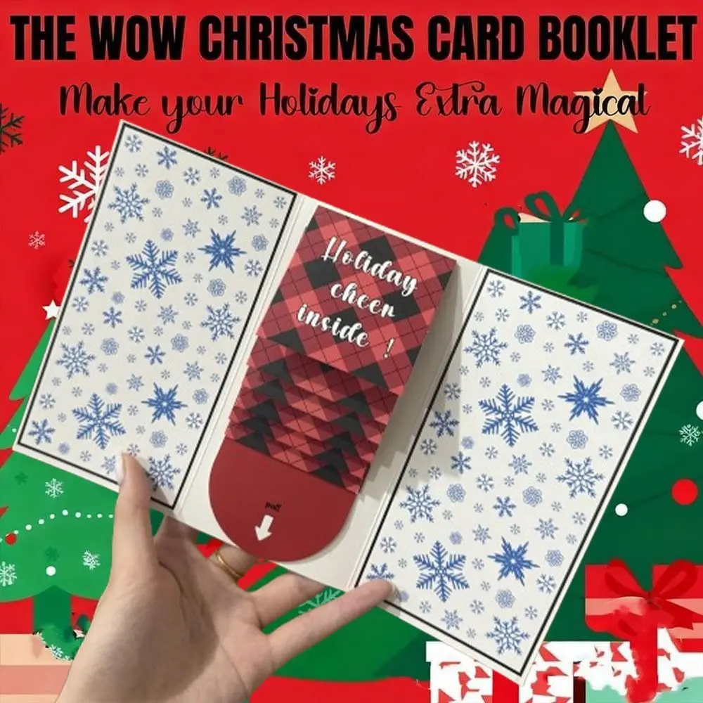 Handmade Christmas Gift Card DIY Blessing Message Waterfall Gift Card with Envelope Paper Message Gift Card Holiday Celebration