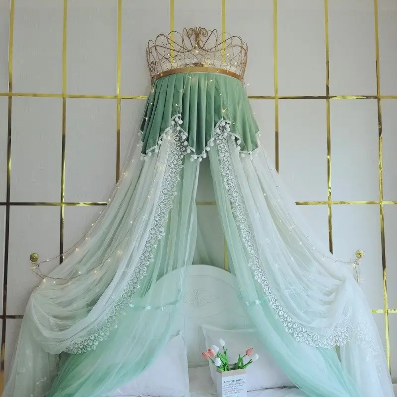 

Москитная сетка-шторка для кровати «Принцесса» с молнией, полностью закрывающая, для дома и спальни, цвет Моранди, свежий дизайн, новая, теплая, с вышивкой.