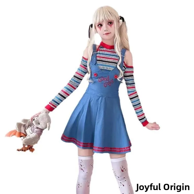 زي تنكري للبالغين، زي دمية مرعبة للهالوين، فستان خادمة، زي مهرج السيرك، ملابس مسرحية تقليدية صينية للنساء #2