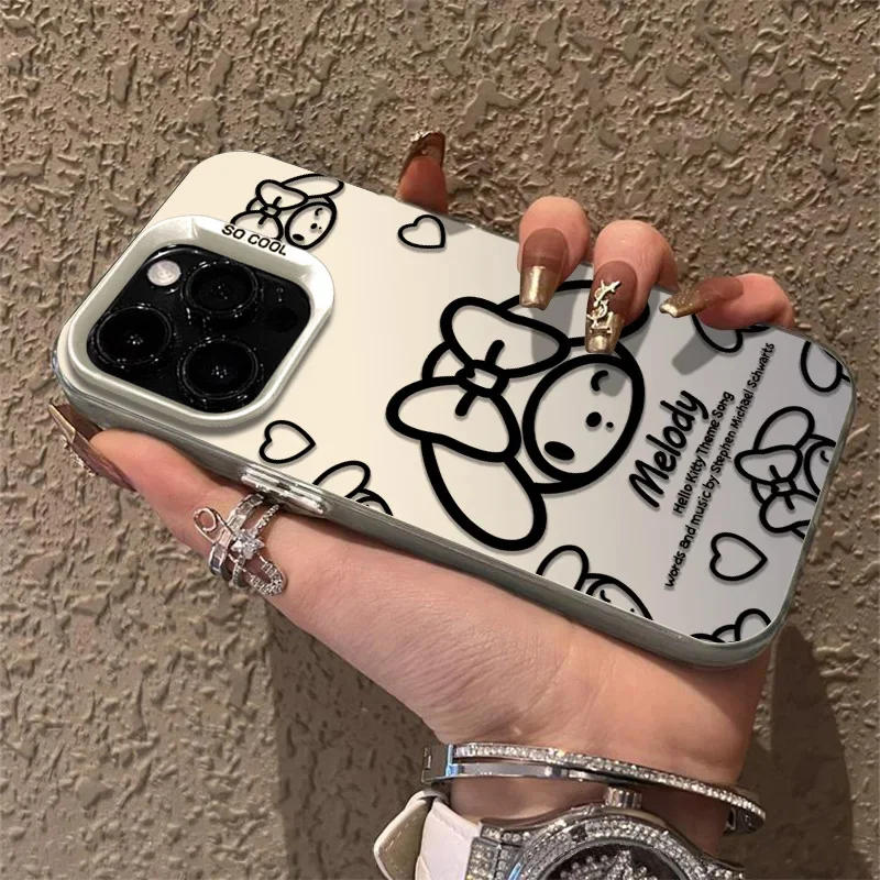 Miniso لطيف مرحبا كيتي كورومي ميلودي Pompompurin الكرتون جراب هاتف آيفون 17 16 15 14 13 12 11 برو زائد ماكس للصدمات #5