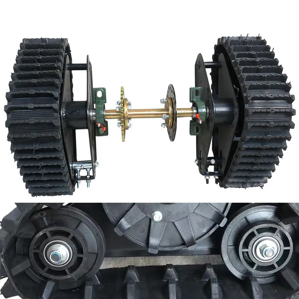 Coppia di binari di sabbia in gomma da neve per ruote posteriori Go Kart, ATV, UTV e Buggy