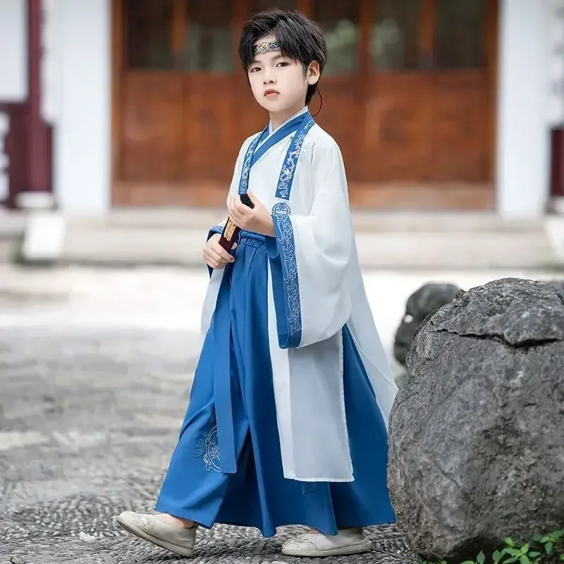

Child Chinese Traditional Knight-Errant Style Improved Hanfu Stage Costume Boy Fashion Handsome High Quality Tang Suit