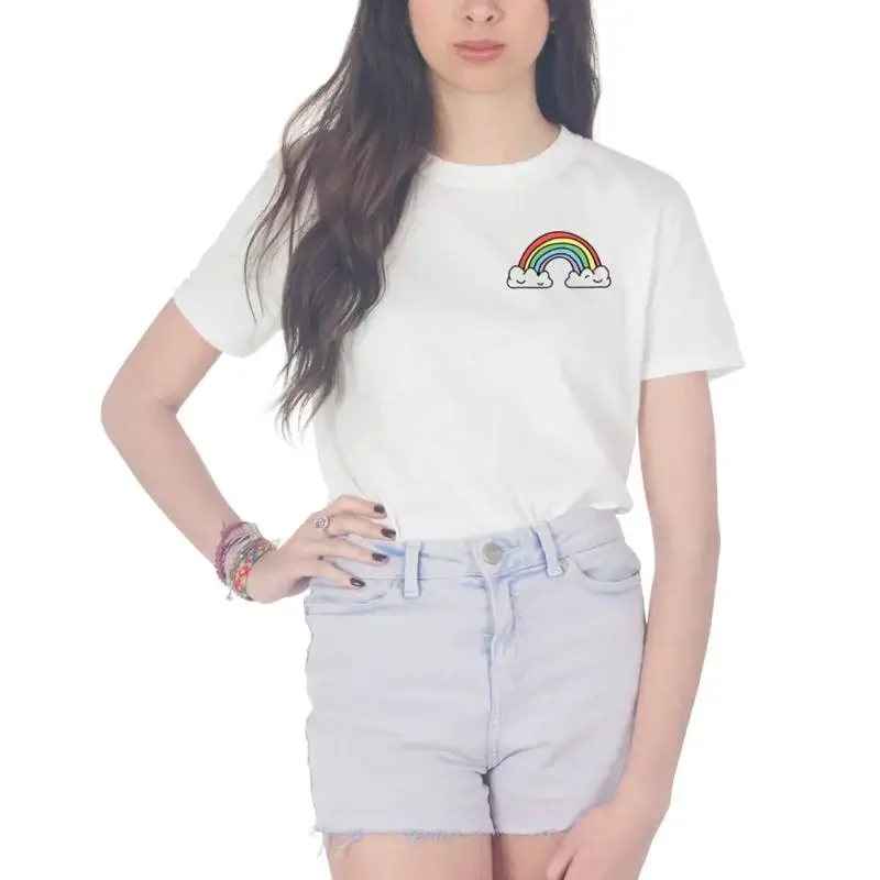 Rainbow Pocket T Shirt Top Fashion Blogger Grunge Tumblr Cute