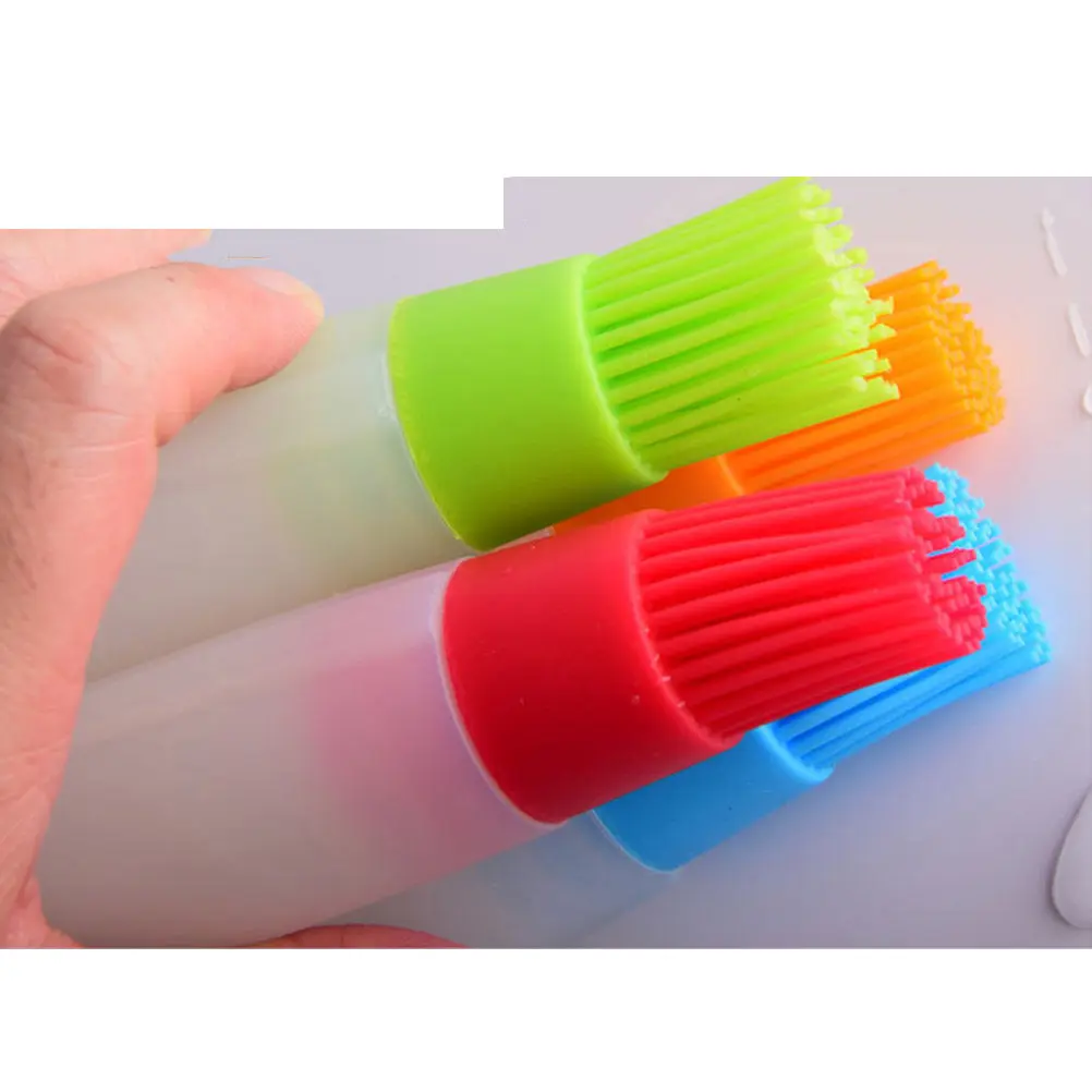 1Pcs Silicone Bbq Oil Brush Thicken High Temperature Resistant Leakproof Squeeze Bottle Brush Removable Handle Hanging Hole