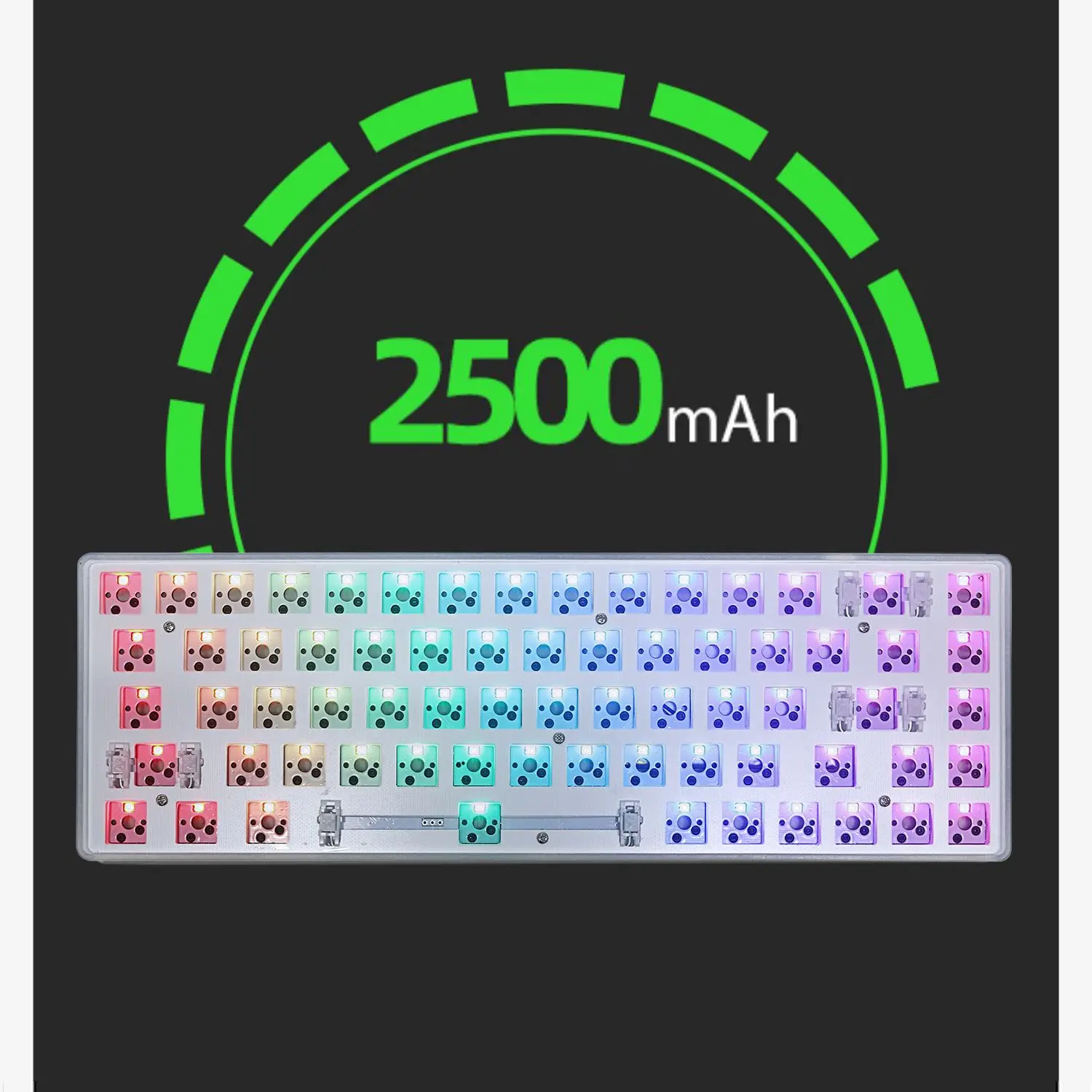 GKS68 Bluetooth 2.4G Wireless Customized Mechanical Keyboard Kit 60% hot-swappable RGB Backlit PCB DIY 3 Mode