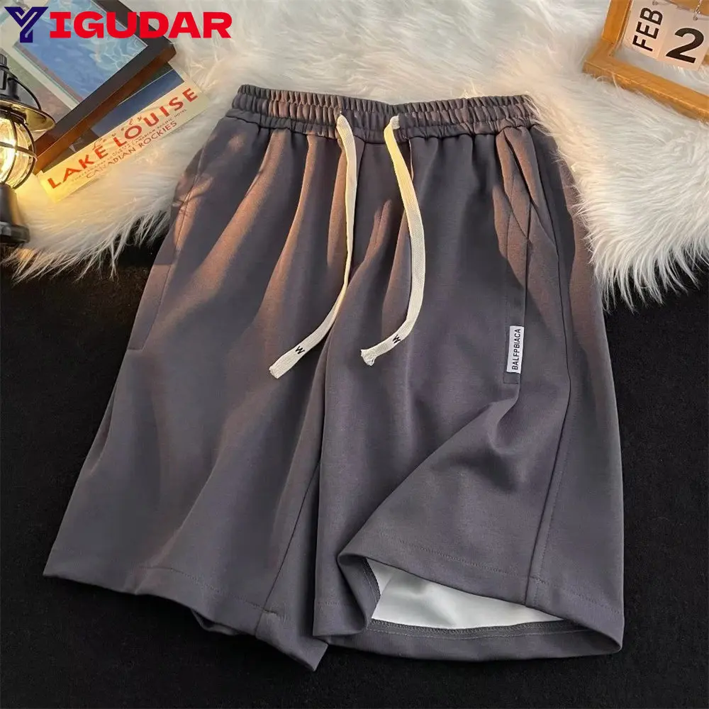 

American Ice Slik Knee Length Pantalon Pantalones Cortos Elastic Casual Board Cargo Basketball Shorts Men bermuda masculina