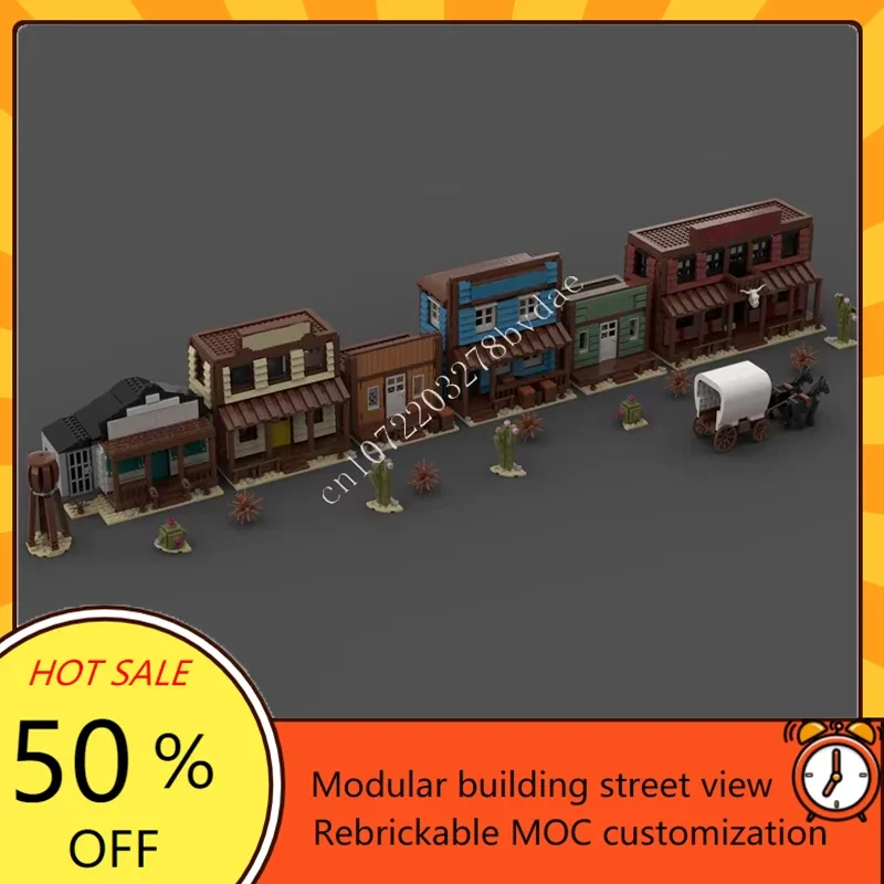 

3957PCS Western Town Modular MOC Creative street view Model Custom Puzzle Architecture DIY Education Assembly Model Toys Gifts