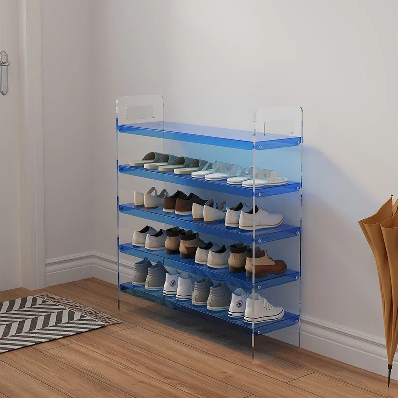 

Легкая роскошная простая бытовая полка для обуви, кремовая простая дверная полка для обуви из цельного дерева в спальне, интеграция с узкими краями