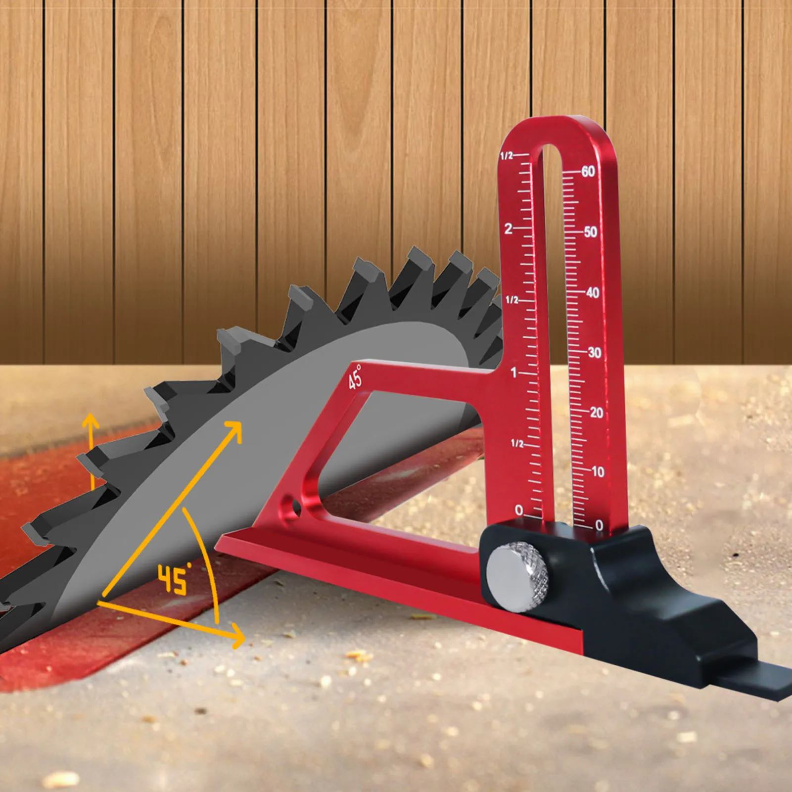 Table Saw Height Gauge Comfortable Grip Lightweight 0 To 60mm Multifunctional Woodworking Tool Setting Gauge for Planer Blades