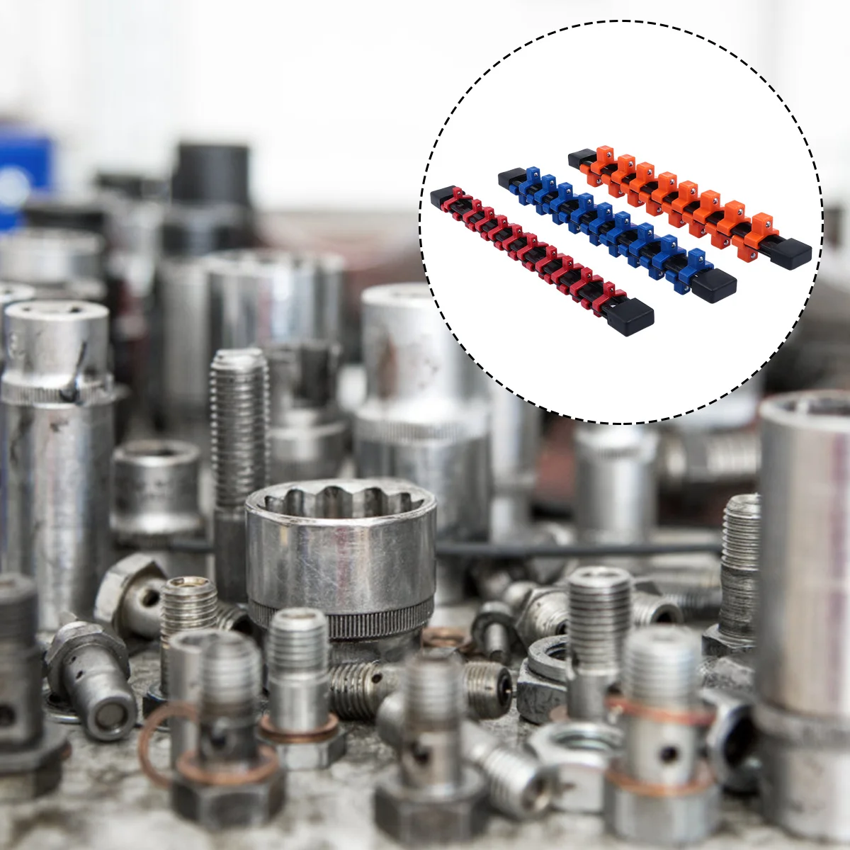 Estante de enchufes de plástico de 3 uds., bandeja organizadora de doble cara de primera calidad, diseño desmontable ajustable para enchufes de accionamiento, Metal resistente