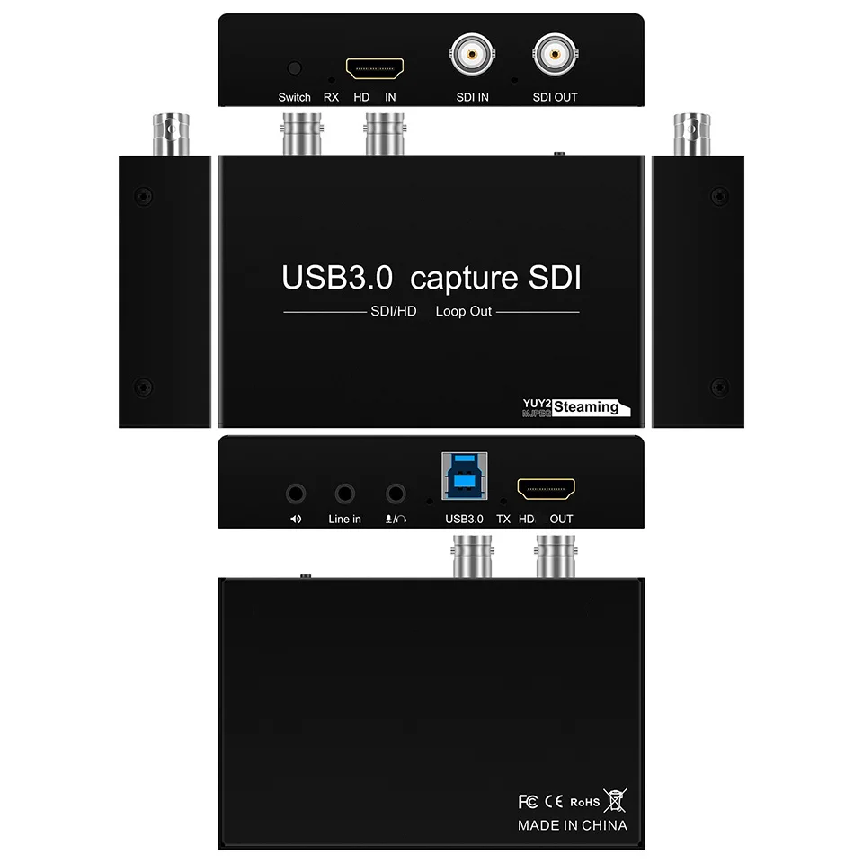 Карта захвата аудио и видео SDI USB 3,0 с разъемом SDI/HDMI