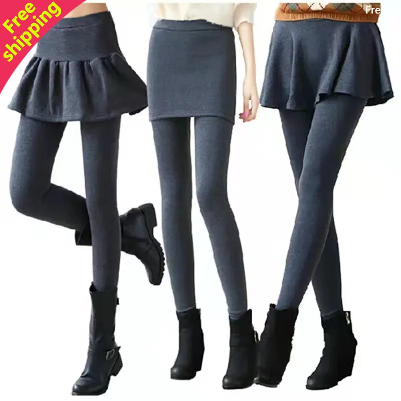 Gonne da donna taglie forti Leggings Pantaloni lunghi Pantaloni a strati base di grandi dimensioni Fem Faionable Fibra di poliestere Stagione primaverile