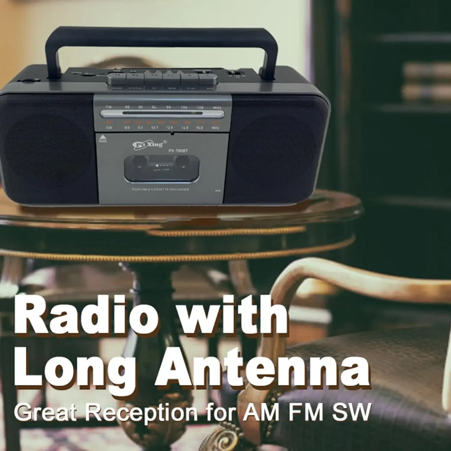 НОВАЯ горячая распродажа PX-700BT Старомодный FM AM SW 3-полосный РАДИО-КАССЕТНЫЙ РЕЦЕЛЯРТЕР С USB-ПЛЕЛЕЕРОМ TF И БЕСПРОВОДНЫМИ ДИНАМИ BLUETOOTH