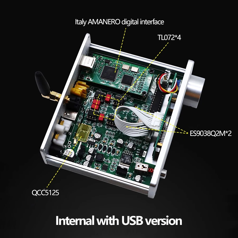 Imagem -04 - Amanaro-decodificador de Áudio Digital Dac Es9038q2m Dsd512 Bluetooth 5.1 Casa Qcc5125 Ldac