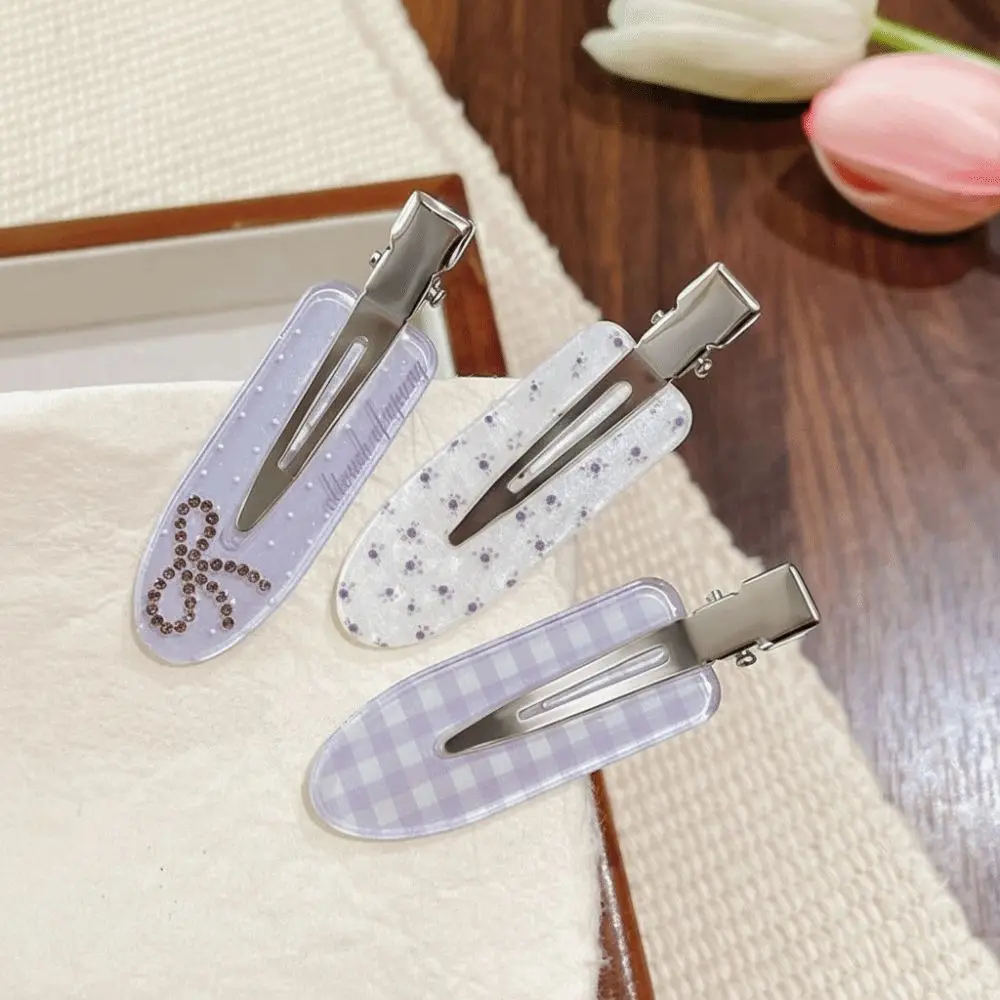 3 Stück Süße Haarspangen ohne Biegung, Nahtlose Strass-Haarnadeln, Niedliche Bedruckte Bunte Seitenpony-Clips, Mädchen-Haaraccessoires – Detail 9