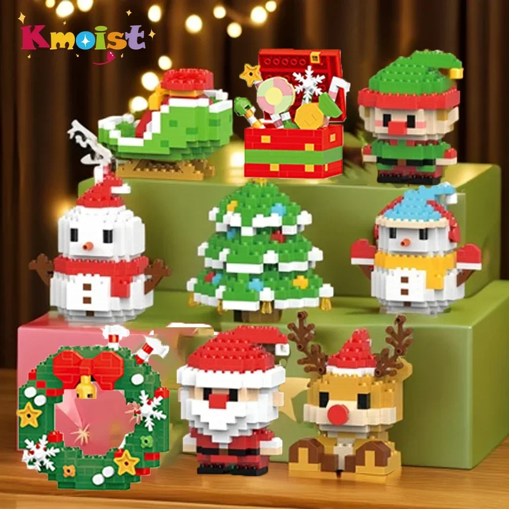 Christmas Gifts Building Block Series Santa Claus Reindeer Puzzle Assembling Bricks Xmas Party Table Decoration Children's Toys image 5