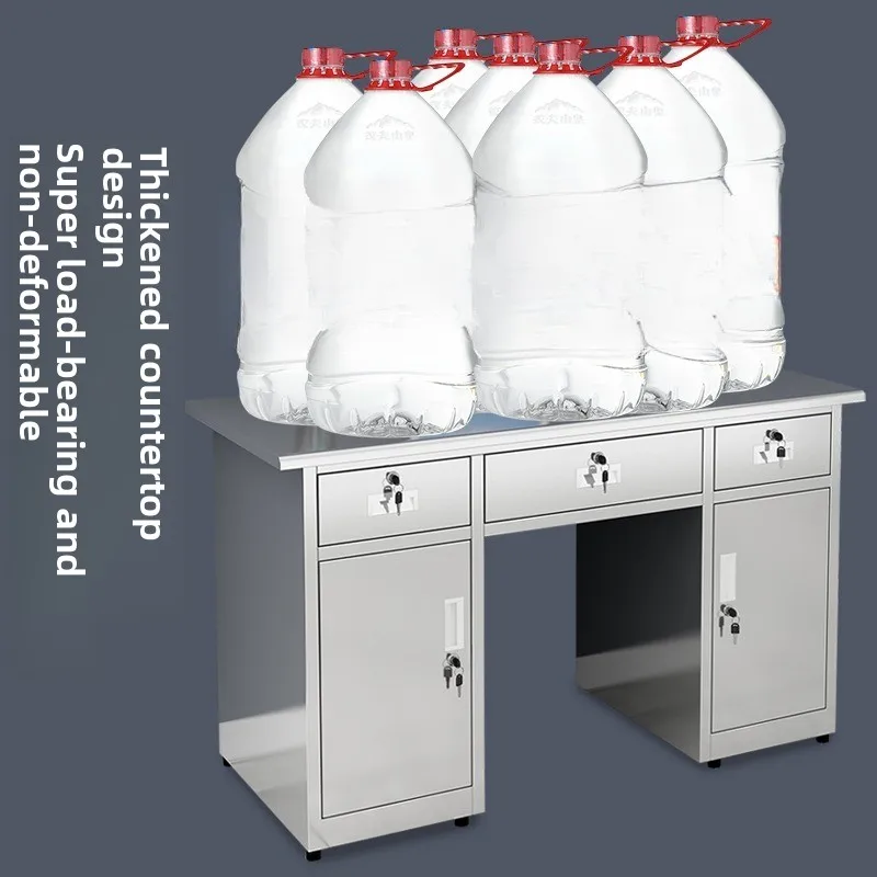 304 stainless steel desk with drawers, workshop rectangular workbench